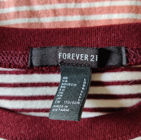 Forever 21 Lot of 3 Long Sleeve Crop Tops Size L - Picture 4 of 5